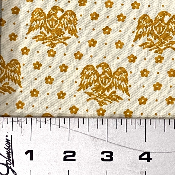 Vintage Waverly Fabric Colonial Eagle Gold Print Cotton 1 yd x 48" Wide 60s 70s - Picture 8 of 8